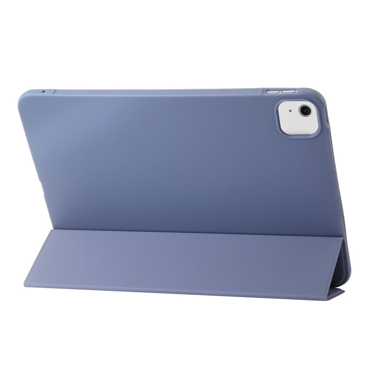 For iPad Air 13 2024 Three-fold Holder Flip Tablet Leather Case(Purple)