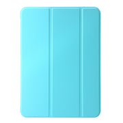 For iPad Air 13 2024 Three-fold Holder Flip Tablet Leather Case(Mint Blue)