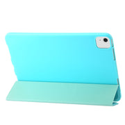 For iPad Air 13 2024 Three-fold Holder Flip Tablet Leather Case(Mint Blue)