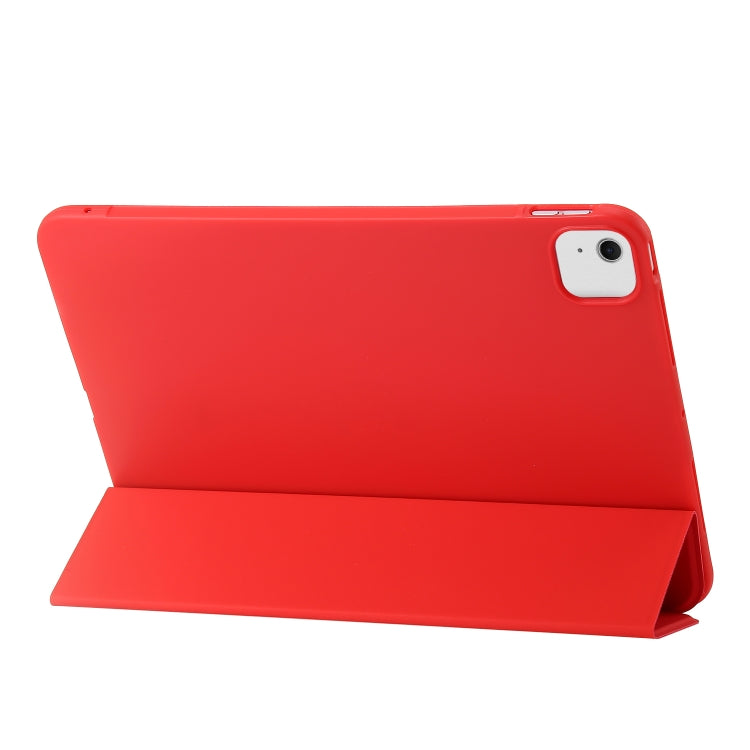 For iPad Air 13 2025 / 2024 Three-fold Holder Flip Tablet Leather Case(Red)