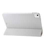 For iPad Air 13 2024 Three-fold Holder Flip Tablet Leather Case(Grey)