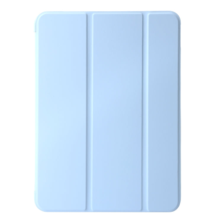 For iPad Air 11 2024 Three-fold Holder Flip Tablet Leather Case(Sky Blue)