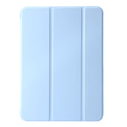 For iPad Air 11 2024 Three-fold Holder Flip Tablet Leather Case(Sky Blue)