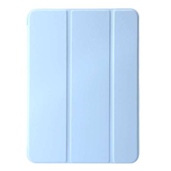 For iPad Air 11 2024 Three-fold Holder Flip Tablet Leather Case(Sky Blue)