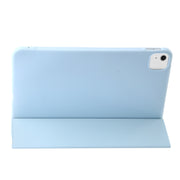For iPad Air 11 2024 Three-fold Holder Flip Tablet Leather Case(Sky Blue)
