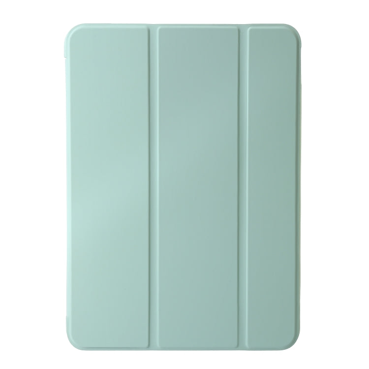 For iPad Air 11 2024 Three-fold Holder Flip Tablet Leather Case(Mint Green)