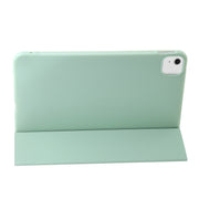 For iPad Air 11 2024 Three-fold Holder Flip Tablet Leather Case(Mint Green)