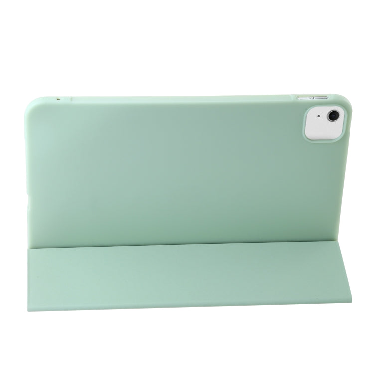 For iPad Air 11 2024 Three-fold Holder Flip Tablet Leather Case(Mint Green)