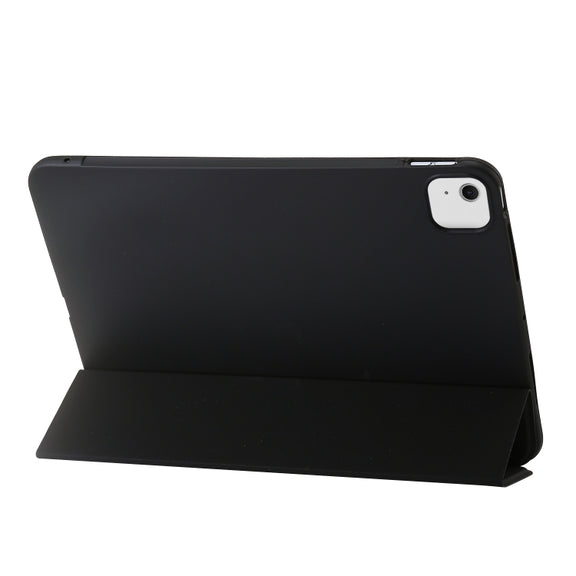 For iPad Air 11 2025 / 2024 Three-fold Holder Flip Tablet Leather Case(Black)