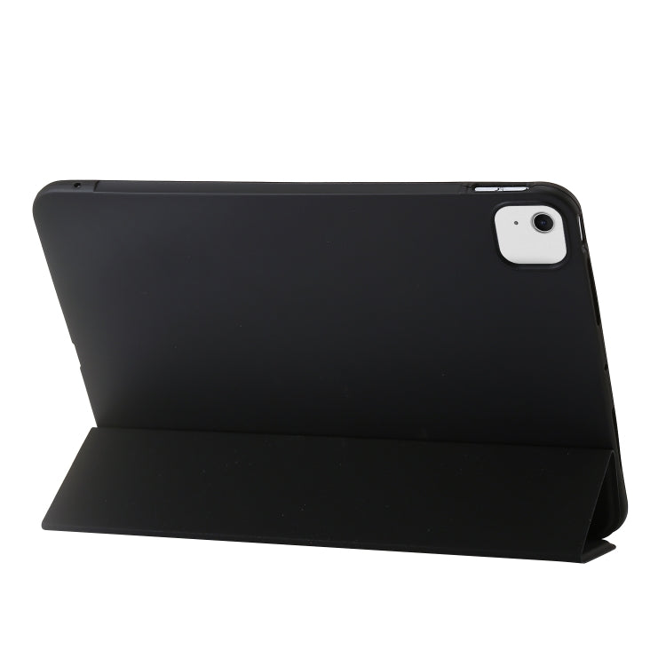 For iPad Air 11 2025 / 2024 Three-fold Holder Flip Tablet Leather Case(Black)