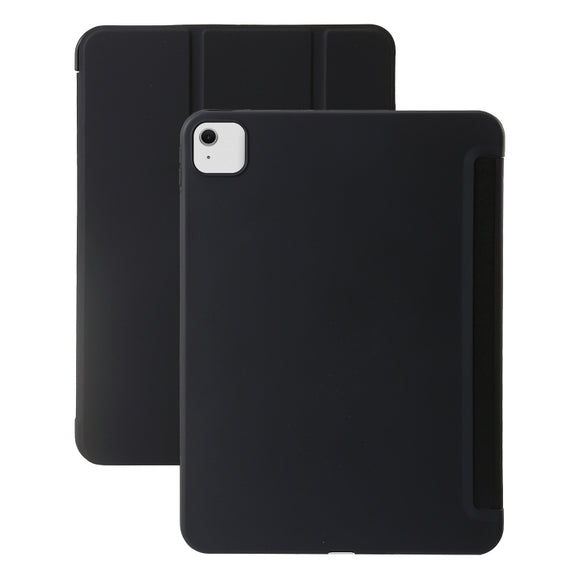 For iPad Air 11 2025 / 2024 Three-fold Holder Flip Tablet Leather Case(Black)