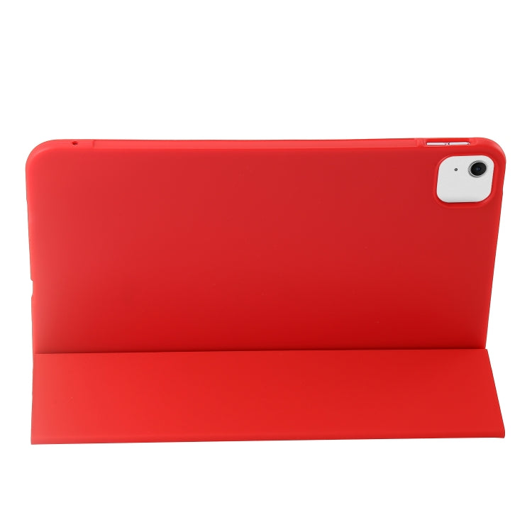 For iPad Air 11 2024 Three-fold Holder Flip Tablet Leather Case(Red)