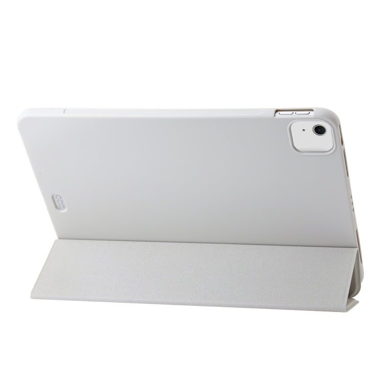 For iPad Air 11 2025 / 2024 Three-fold Holder Flip Tablet Leather Case(Grey)