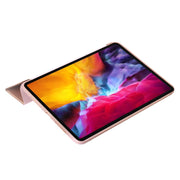 For iPad Pro 11 2024 Three-fold Holder Flip Tablet Leather Case(Rose Gold)
