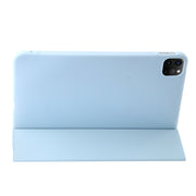 For iPad Pro 11 2024 Three-fold Holder Flip Tablet Leather Case(Sky Blue)