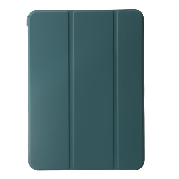 For iPad Pro 11 2024 Three-fold Holder Flip Tablet Leather Case(Dark Green)