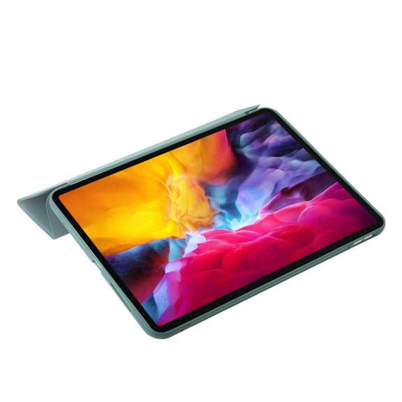 For iPad Pro 11 2024 Three-fold Holder Flip Tablet Leather Case(Dark Green)