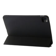 For iPad Pro 11 2024 Three-fold Holder Flip Tablet Leather Case(Black)