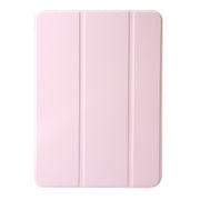 For iPad Pro 11 2024 Three-fold Holder Flip Tablet Leather Case(Light Pink)