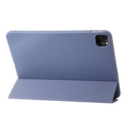 For iPad Pro 11 2024 Three-fold Holder Flip Tablet Leather Case(Purple)