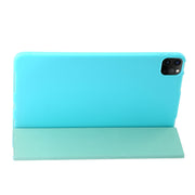 For iPad Pro 11 2024 Three-fold Holder Flip Tablet Leather Case(Mint Blue)
