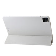 For iPad Pro 11 2024 Three-fold Holder Flip Tablet Leather Case(Grey)