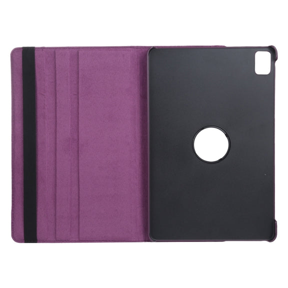 For iPad Pro 13 2024 360 Degree Rotation Litchi Texture Leather Tablet Case with Holder(Purple)