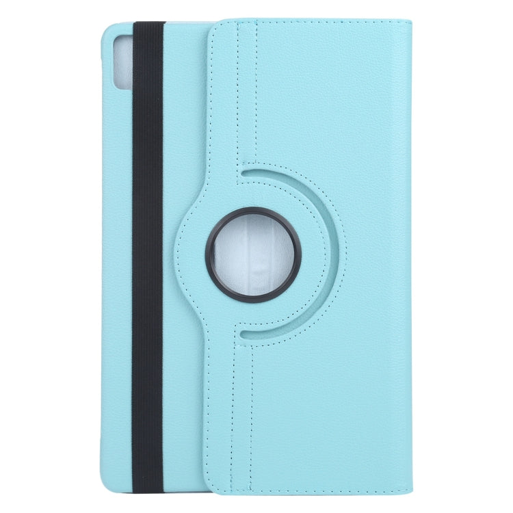 For iPad Pro 13 2024 360 Degree Rotation Litchi Texture Leather Tablet Case with Holder(Sky Blue)