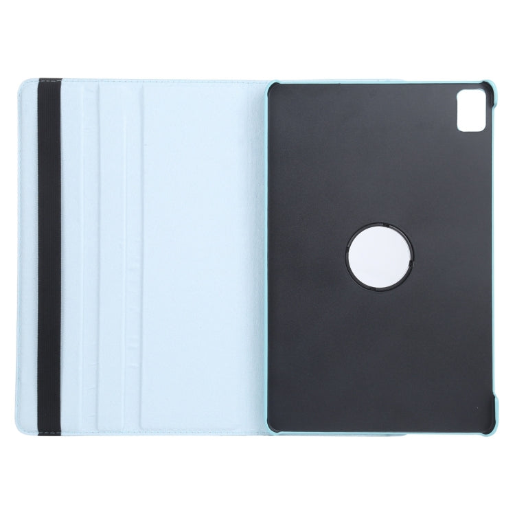 For iPad Pro 13 2024 360 Degree Rotation Litchi Texture Leather Tablet Case with Holder(Sky Blue)