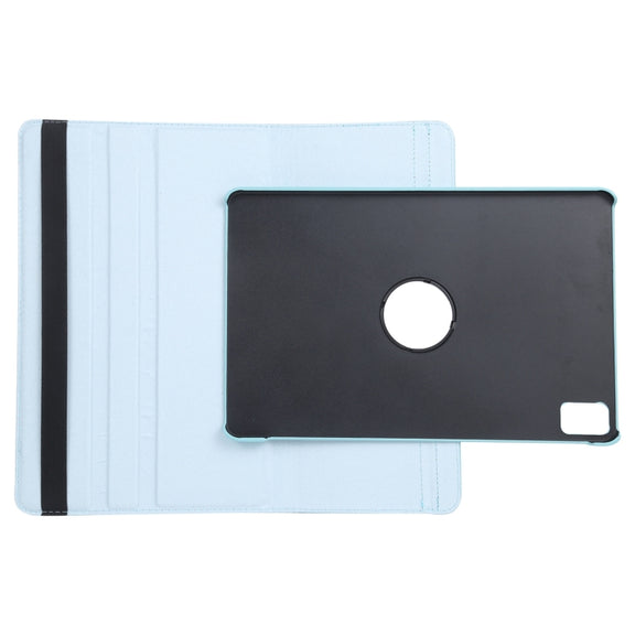 For iPad Pro 13 2024 360 Degree Rotation Litchi Texture Leather Tablet Case with Holder(Sky Blue)