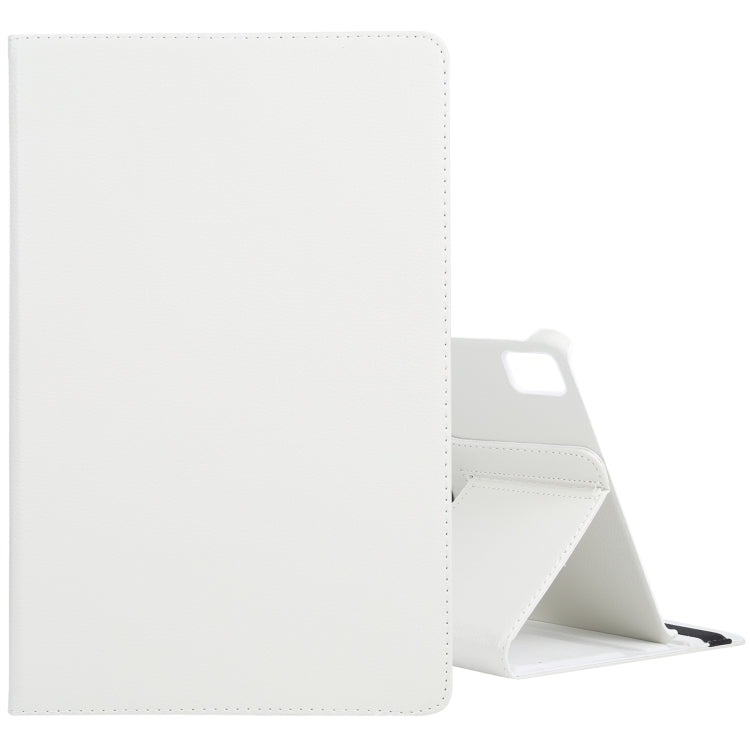 For iPad Pro 13 2024 360 Degree Rotation Litchi Texture Leather Tablet Case with Holder(White)