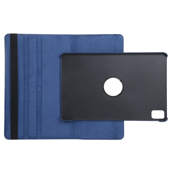 For iPad Pro 13 2024 360 Degree Rotation Litchi Texture Leather Tablet Case with Holder(Dark Blue)
