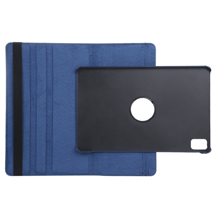 For iPad Pro 13 2024 360 Degree Rotation Litchi Texture Leather Tablet Case with Holder(Dark Blue)
