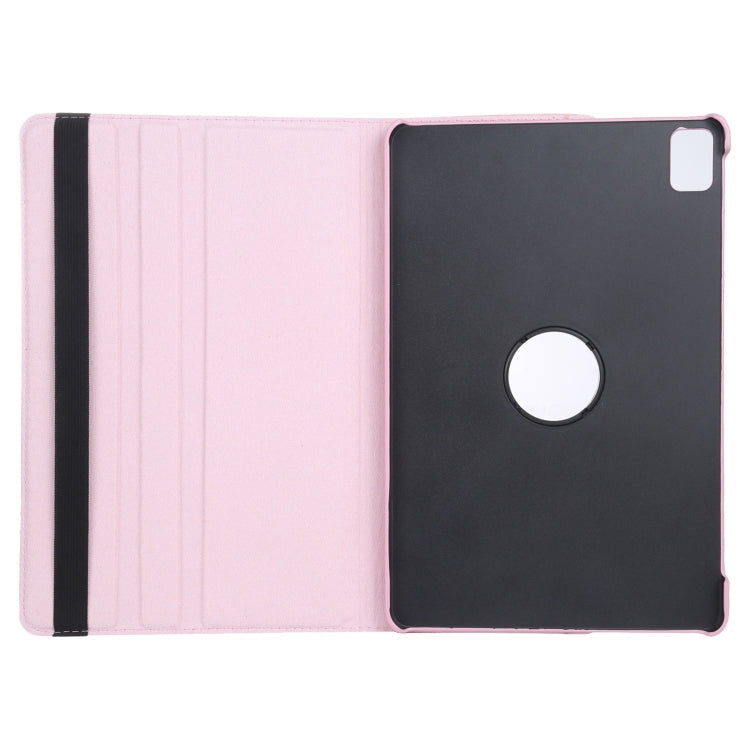 For iPad Pro 13 2024 360 Degree Rotation Litchi Texture Leather Tablet Case with Holder(Pink)