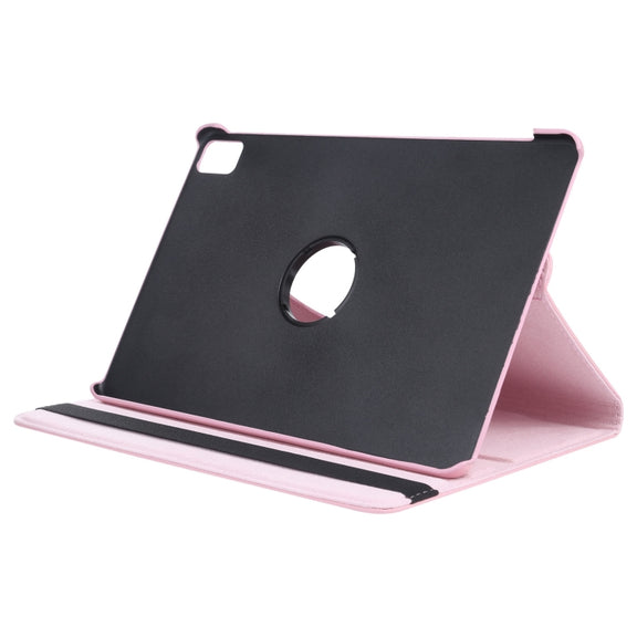 For iPad Pro 13 2024 360 Degree Rotation Litchi Texture Leather Tablet Case with Holder(Pink)