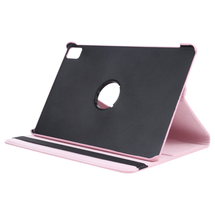 For iPad Pro 13 2024 360 Degree Rotation Litchi Texture Leather Tablet Case with Holder(Pink)