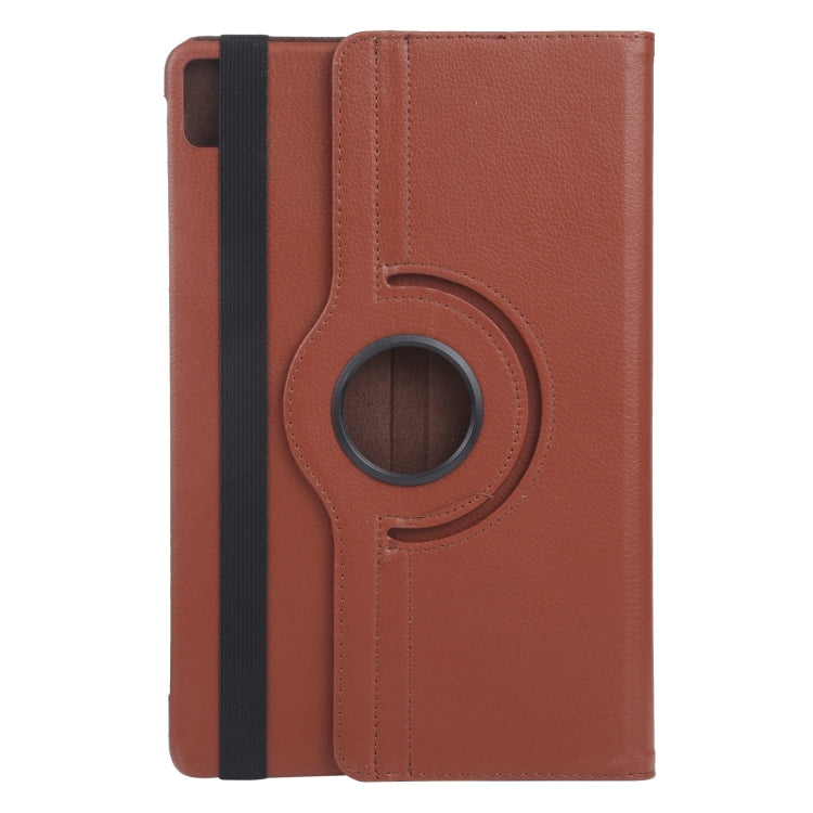 For iPad Pro 13 2024 360 Degree Rotation Litchi Texture Leather Tablet Case with Holder(Brown)