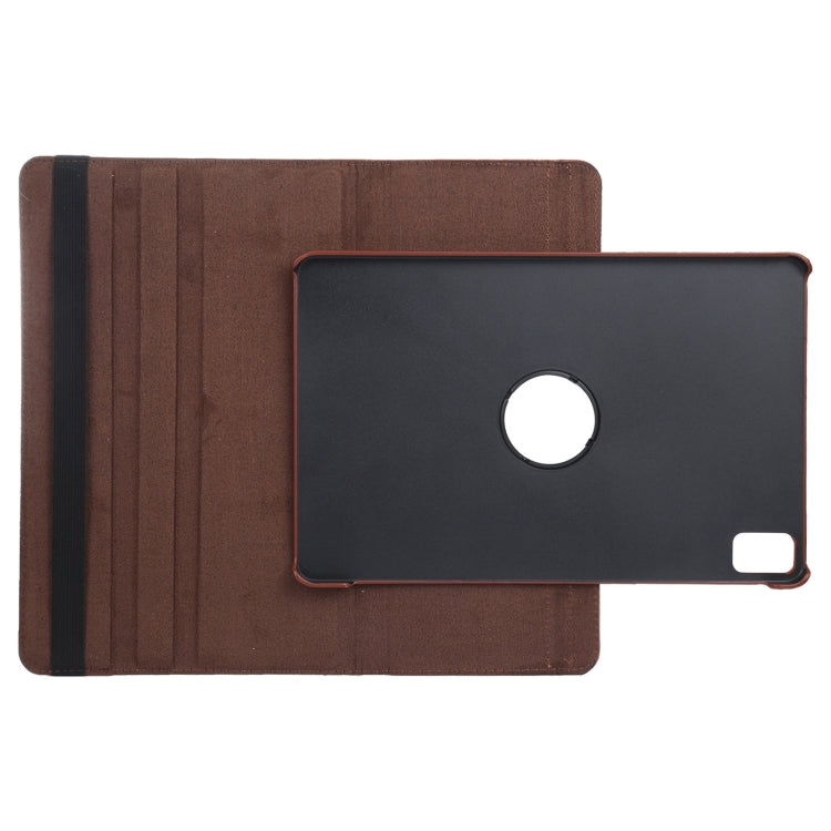 For iPad Pro 13 2024 360 Degree Rotation Litchi Texture Leather Tablet Case with Holder(Brown)