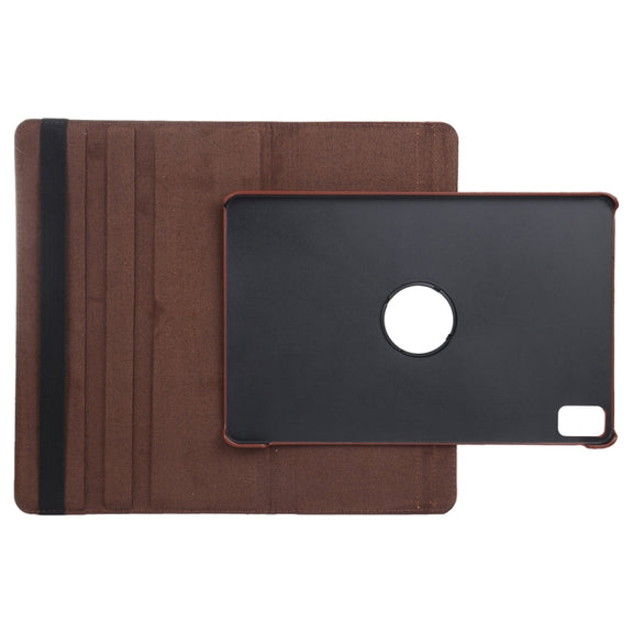 For iPad Pro 13 2024 360 Degree Rotation Litchi Texture Leather Tablet Case with Holder(Brown)