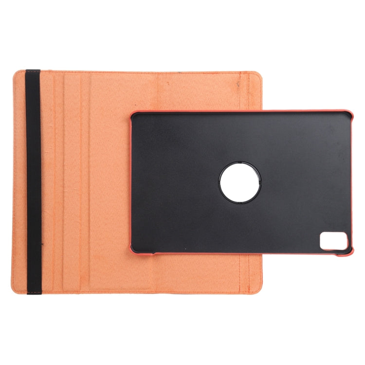 For iPad Pro 13 2024 360 Degree Rotation Litchi Texture Leather Tablet Case with Holder(Orange)