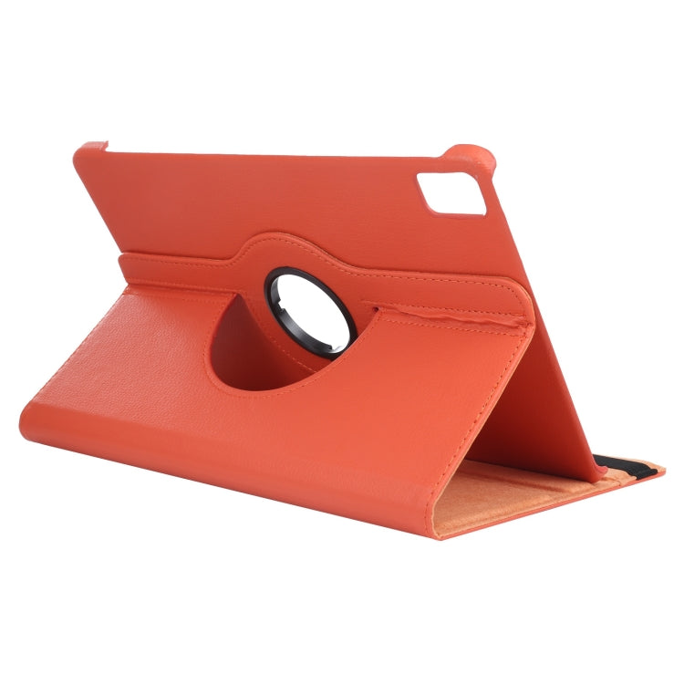 For iPad Pro 13 2024 360 Degree Rotation Litchi Texture Leather Tablet Case with Holder(Orange)