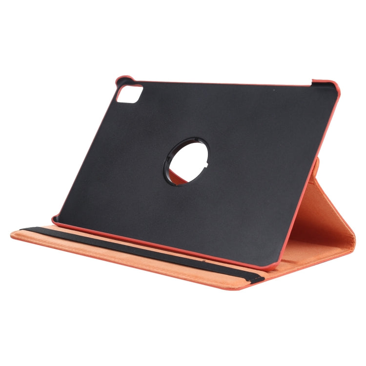 For iPad Pro 13 2024 360 Degree Rotation Litchi Texture Leather Tablet Case with Holder(Orange)