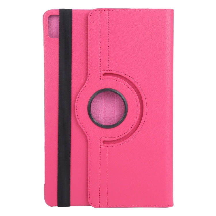 For iPad Pro 13 2024 360 Degree Rotation Litchi Texture Leather Tablet Case with Holder(Rose Red)