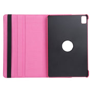 For iPad Pro 13 2024 360 Degree Rotation Litchi Texture Leather Tablet Case with Holder(Rose Red)