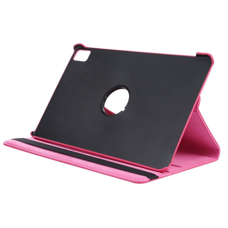 For iPad Pro 13 2024 360 Degree Rotation Litchi Texture Leather Tablet Case with Holder(Rose Red)