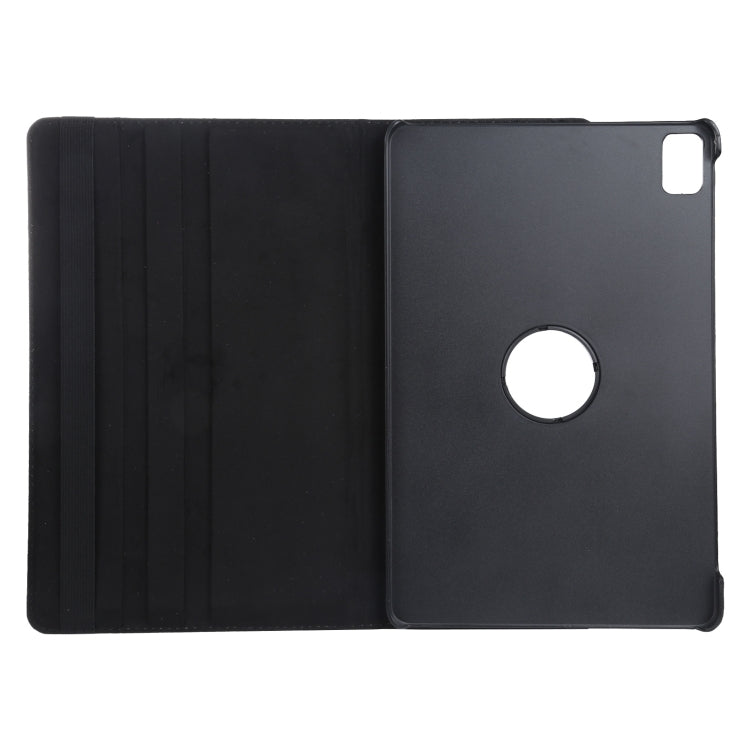 For iPad Pro 13 2024 360 Degree Rotation Litchi Texture Leather Tablet Case with Holder(Black)