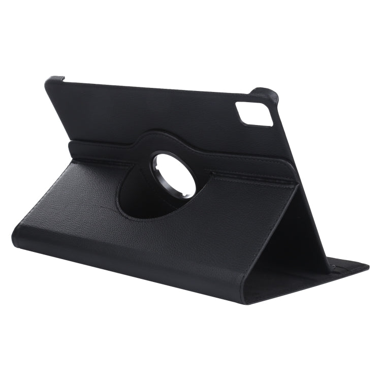 For iPad Pro 13 2024 360 Degree Rotation Litchi Texture Leather Tablet Case with Holder(Black)