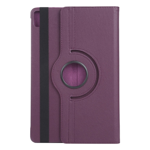 For iPad Air 13 2024 360 Degree Rotation Litchi Texture Leather Tablet Case with Holder(Purple)