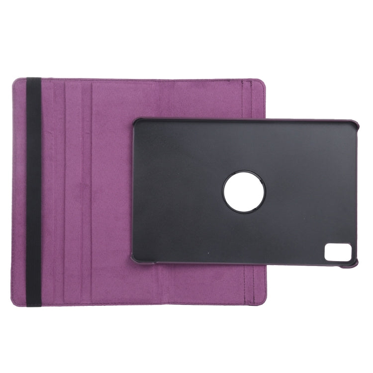 For iPad Air 13 2024 360 Degree Rotation Litchi Texture Leather Tablet Case with Holder(Purple)