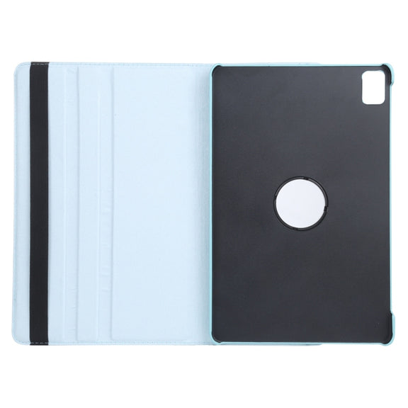 For iPad Air 13 2024 360 Degree Rotation Litchi Texture Leather Tablet Case with Holder(Sky Blue)